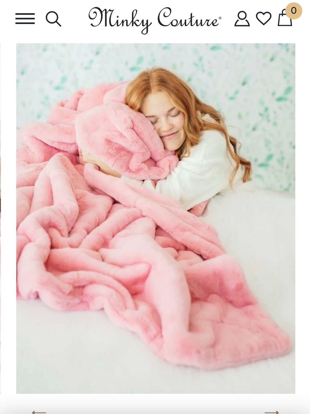 Minky Couture Plush Pink Throw Blanket New with Tags